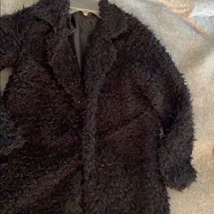 Goth black faux coat